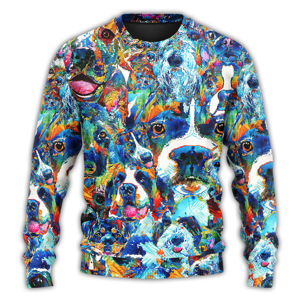 Dog Lover Delight Art Style Ugly Christmas Sweater, Christmas Gift, Gift Christmas 2024