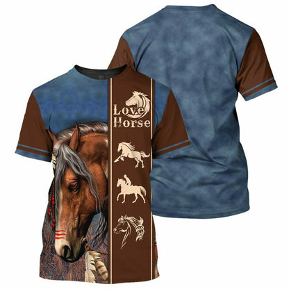 Love Horse - 3D All Over Printed Shirt Tshirt Hoodie Apparel