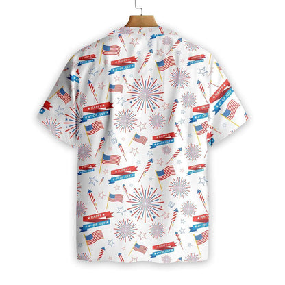 4th Of July US Pattern Background Hawaiian Shirt, Hawaiian Shirt Gift, Christmas Gift