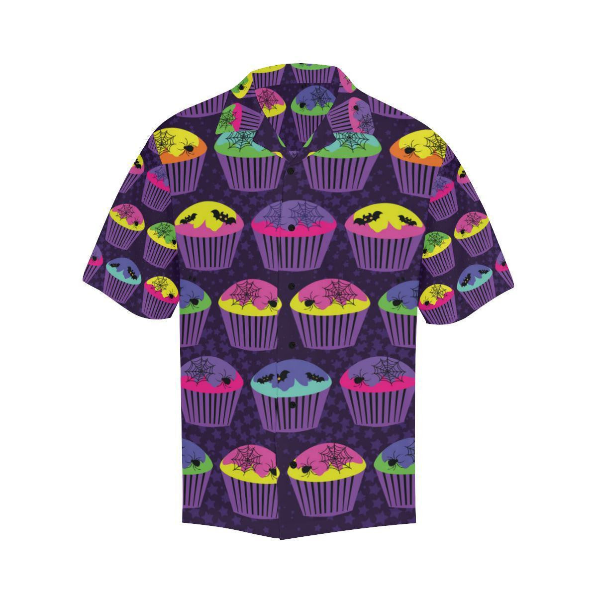 Sweet Cupcake Halloween On Purple Hawaiian Shirt,Hawaiian Shirt Gift, Christmas Gift