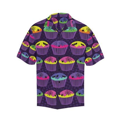 Sweet Cupcake Halloween On Purple Hawaiian Shirt,Hawaiian Shirt Gift, Christmas Gift
