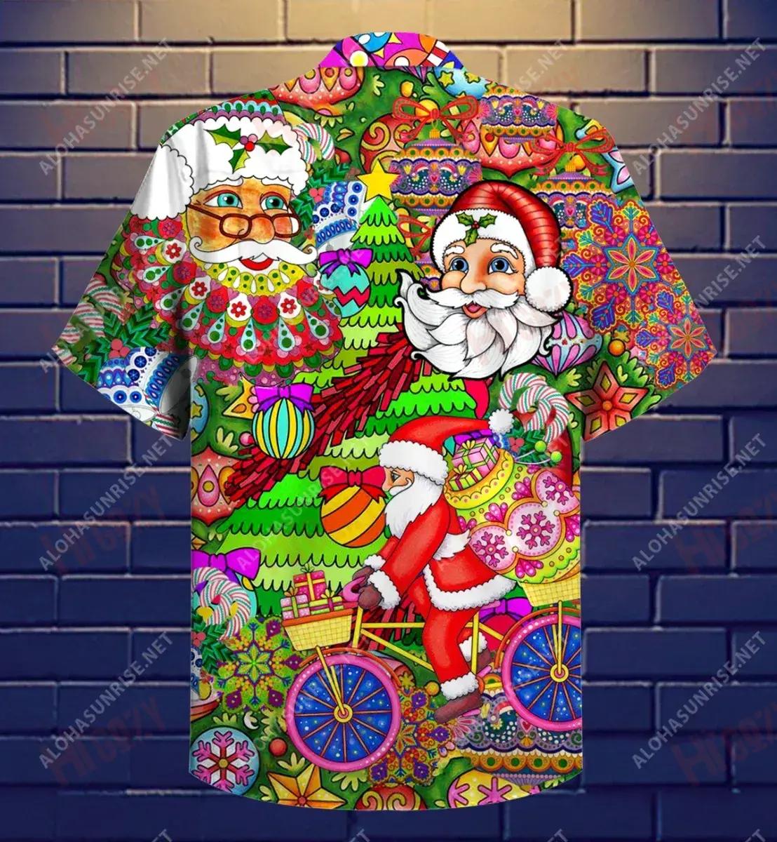 Enjoy Christmas Like A Hippie Soul Short Hawaiian Shirt Summer Tropical Shirts Custom Hawaiian Shirts Funny Hawaiian Shirts, Hawaiian Shirt Gift, Christmas Gift
