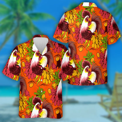 Beautiful Feathers Chicken With Gold Egg And Flower Hawaiian Shirt, Hawaiian Shirt Gift, Christmas Gift