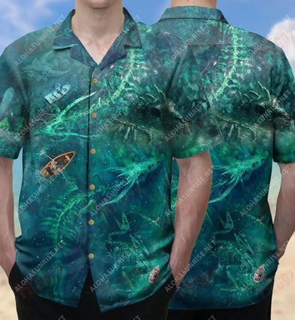 Dragon Bones Underwater Unisex Hawaiian Shirt Vacation Short Sleeve Best Hawaiian Shirts Hawaiian Shirts For Men, Hawaiian Shirt Gift, Christmas Gift