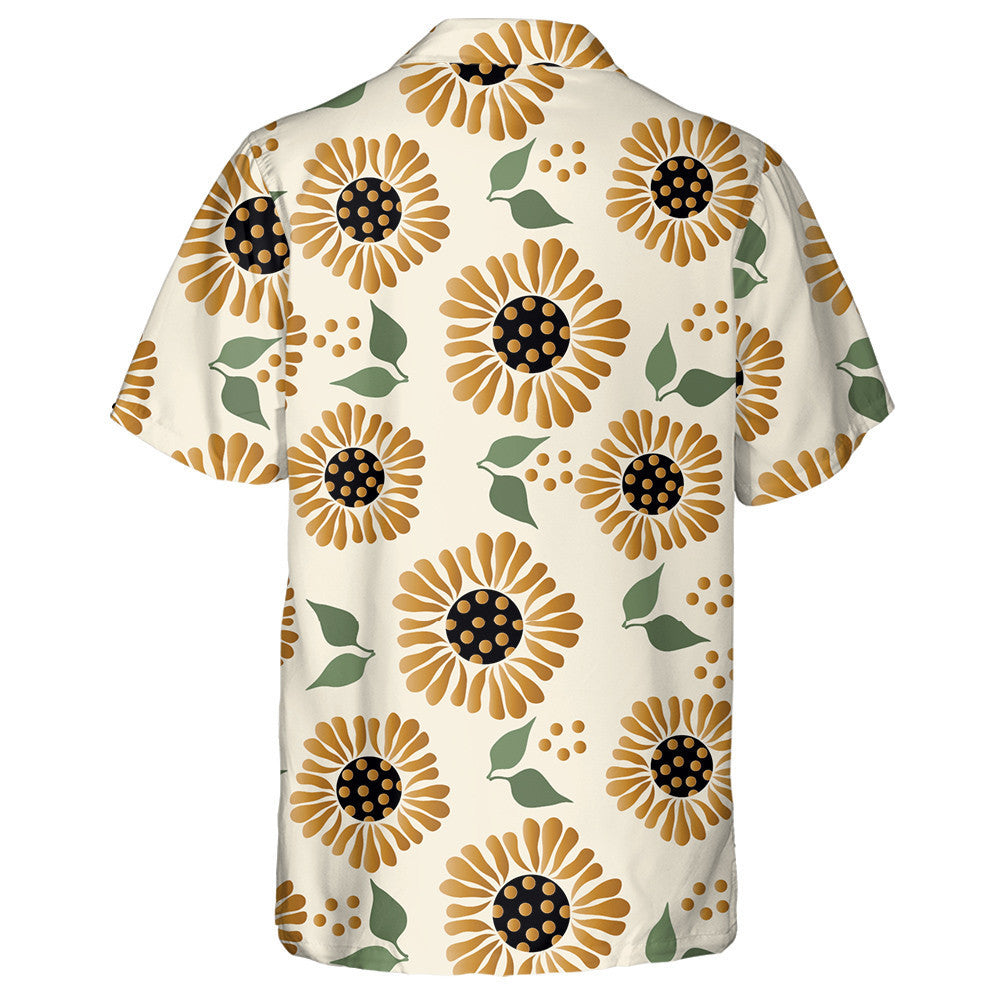 Attractive Sunflower With Dots Seed And Leaves Pattern Hawaiian Shirt, Hawaiian Shirt Gift, Christmas Gift