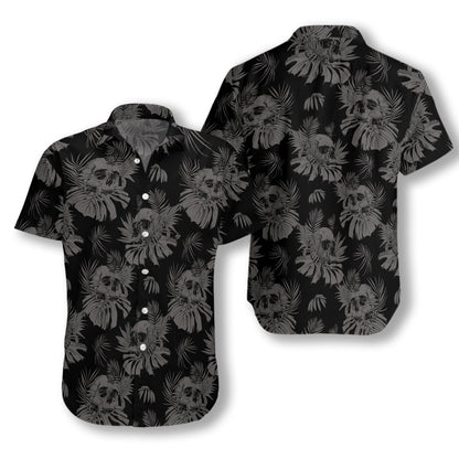 Ideal Seamless Gothic Skull With Butterfly Goth Design Hawaiian Shirt, Hawaiian Shirt Gift, Christmas Gift
