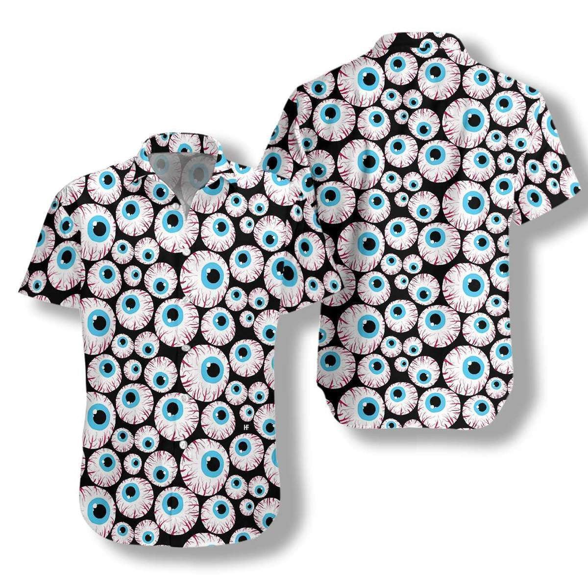 Halloween Creepy Eyeballs Awesome Background Design Hawaiian Shirt,Hawaiian Shirt Gift, Christmas Gift