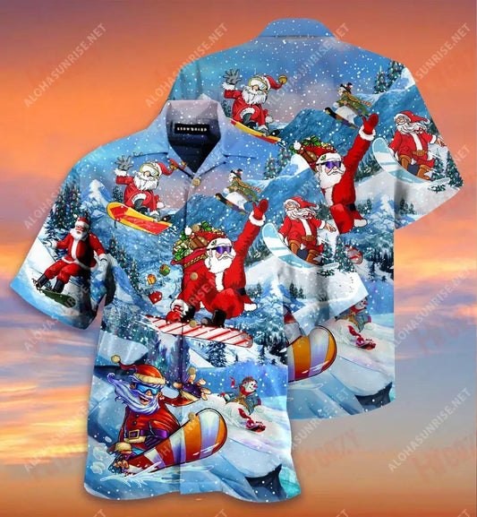 Close To Heaven Down To Earth Snowboarding Short Hawaiian Shirt Ocean Hawaiian T Shirts Best Hawaiian Shirts Hawaiian Shirts For Women, Hawaiian Shirt Gift, Christmas Gift