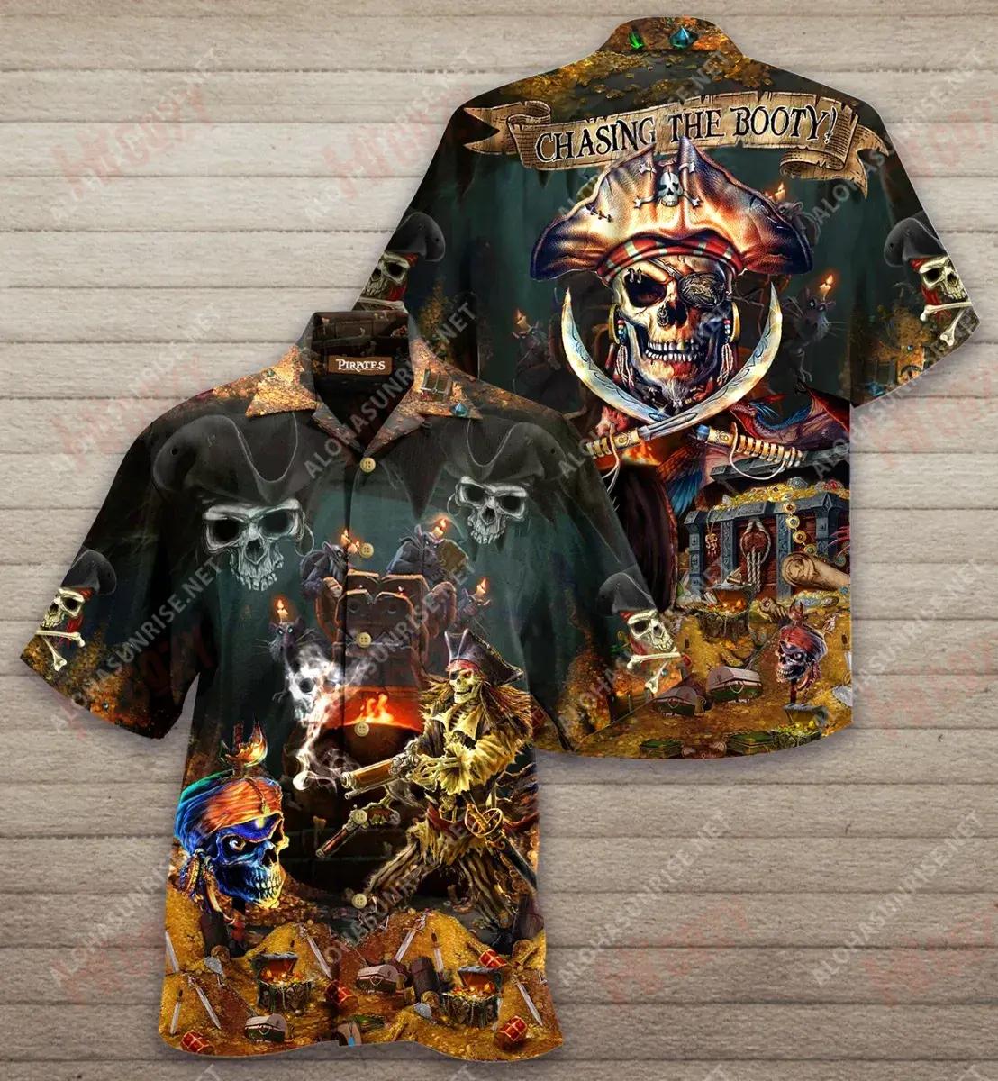 Just A Chasing Booty Life Unisex Hawaiian Shirt Ocean Short Sleeve Custom Hawaiian Shirts Hawaiian Shirts For Women, Hawaiian Shirt Gift, Christmas Gift