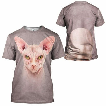 3D Sphynx Cat Tshirt Hoodie Apparel