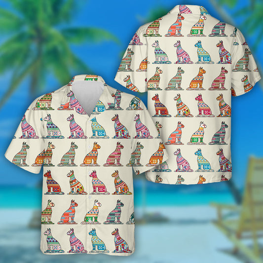 Cartoon Decorative Cats In Vintage Style Hawaiian Shirt, Hawaiian For Gift