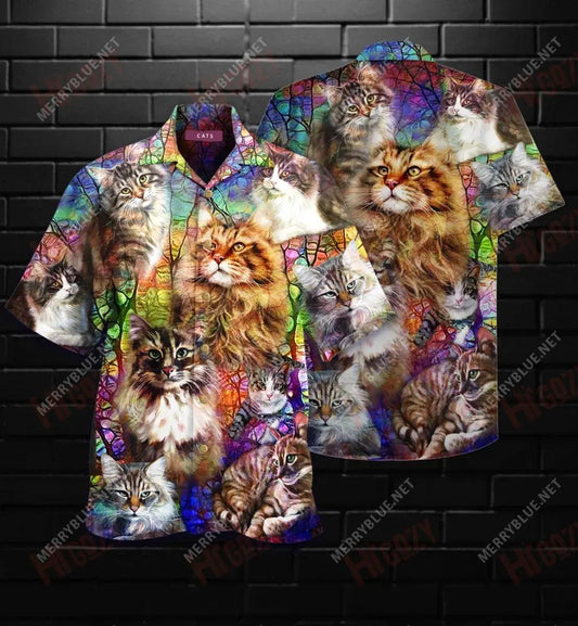 Life Is Better With A Cat Unisex Short Hawaiian Shirt Ocean Hawaiian T Shirts Best Hawaiian Shirts Funny Hawaiian Shirts, Hawaiian Shirt Gift, Christmas Gift