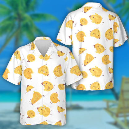 Cute Cartoon Chicken Baby On White Background Hawaiian Shirt, Hawaiian Shirt Gift, Christmas Gift