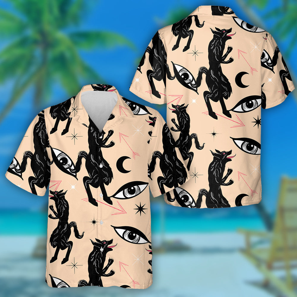 Bohemian Tattoo Art Style Wolf Eyes And Arrows Hawaiian Shirt, Hawaiian Shirt Gift, Christmas Gift