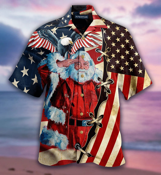 Love Country Patriotism America Christmas Design Hawaiian Shirt, Hawaiian Shirt Gift, Christmas Gift