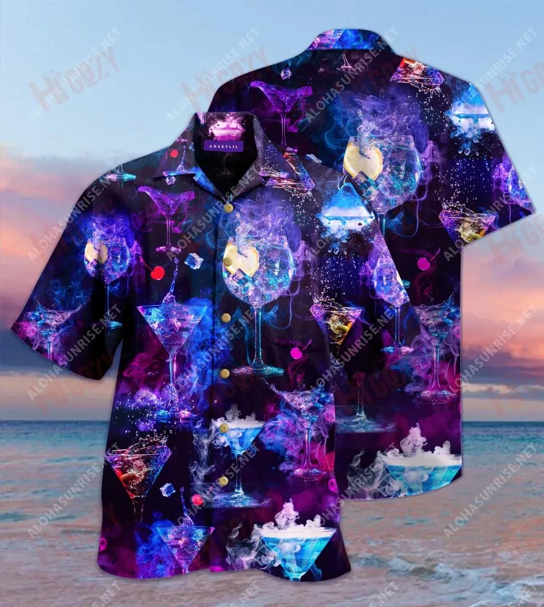 Amazing Cocktail Unisex Short Sleeve Shirt Ocean Aloha Shirt Hawaiian Crazy Shirts Hawaiian Shirts For Men, Hawaiian Shirt Christmas Gift