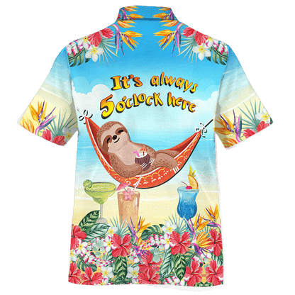 Sloth Sleeping In Hammock Pattern Hawaiian Shirt,Hawaiian Shirt Gift, Christmas Gift