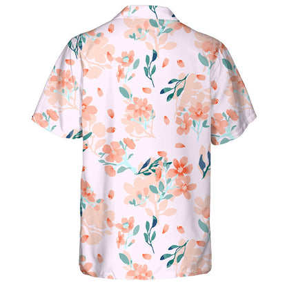 Painting Abstract Floral On Light Pink Background Design Hawaiian Shirt, Hawaiian Shirt Gift, Christmas Gift