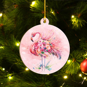 Christmas Flamingo Ornaments Set, Flamingo Ho Ho Ornaments, Funny Christmas Ornament Family Gift Idea For Flamingo Lover