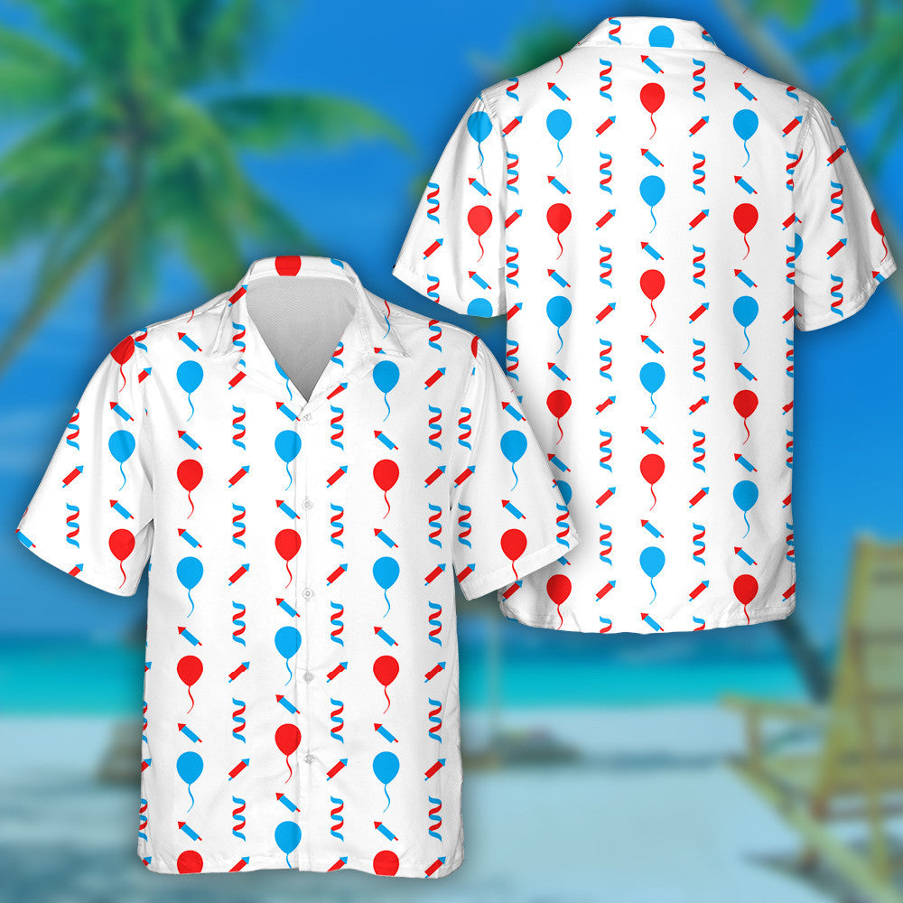 Decorative Texture For Independence Day Of America Pattern Hawaiian Shirt, Hawaiian Shirt Gift, Christmas Gift