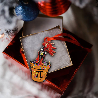 Chicken Pot Pi Shape Ornament, Happy Christmas Ornament, Christmas Gift, Christmas Decoration