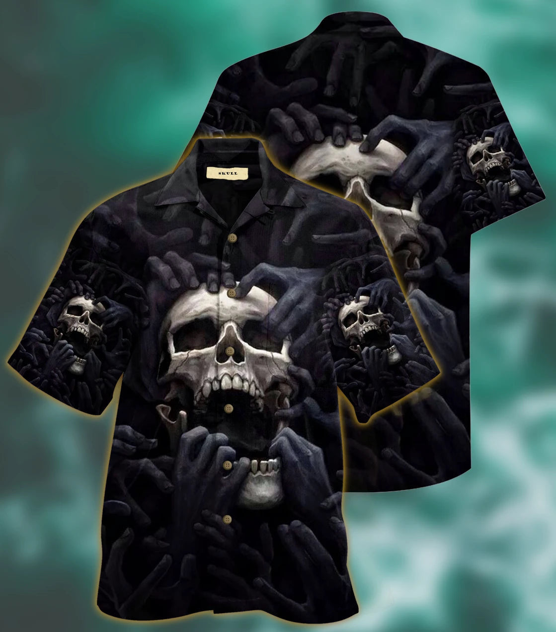 Dark Skull The Death Is Coming Design Hawaiian Shirt, Hawaiian Shirt Gift, Christmas Gift