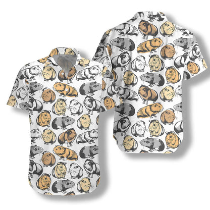 Classic Guinea Pig Seamless Design Hawaiian Shirt, Hawaiian For Gift