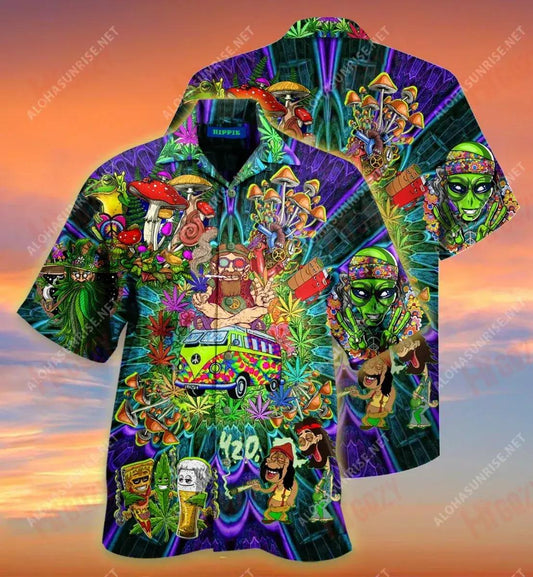 Don'T Worry Be Hippie Unisex Short Hawaiian Shirt Ocean Hawaiian T Shirts Tropical Shirts For Men Hawaiian Shirt Pattern, Hawaiian Shirt Gift, Christmas Gift