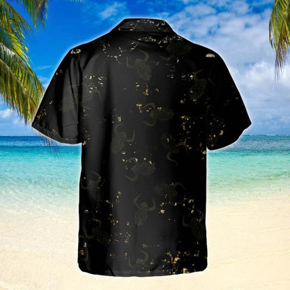 Black Background Viking Vegvisir Yggdrasil Design Hawaiian Shirt,Hawaiian Shirt Gift, Christmas Gift