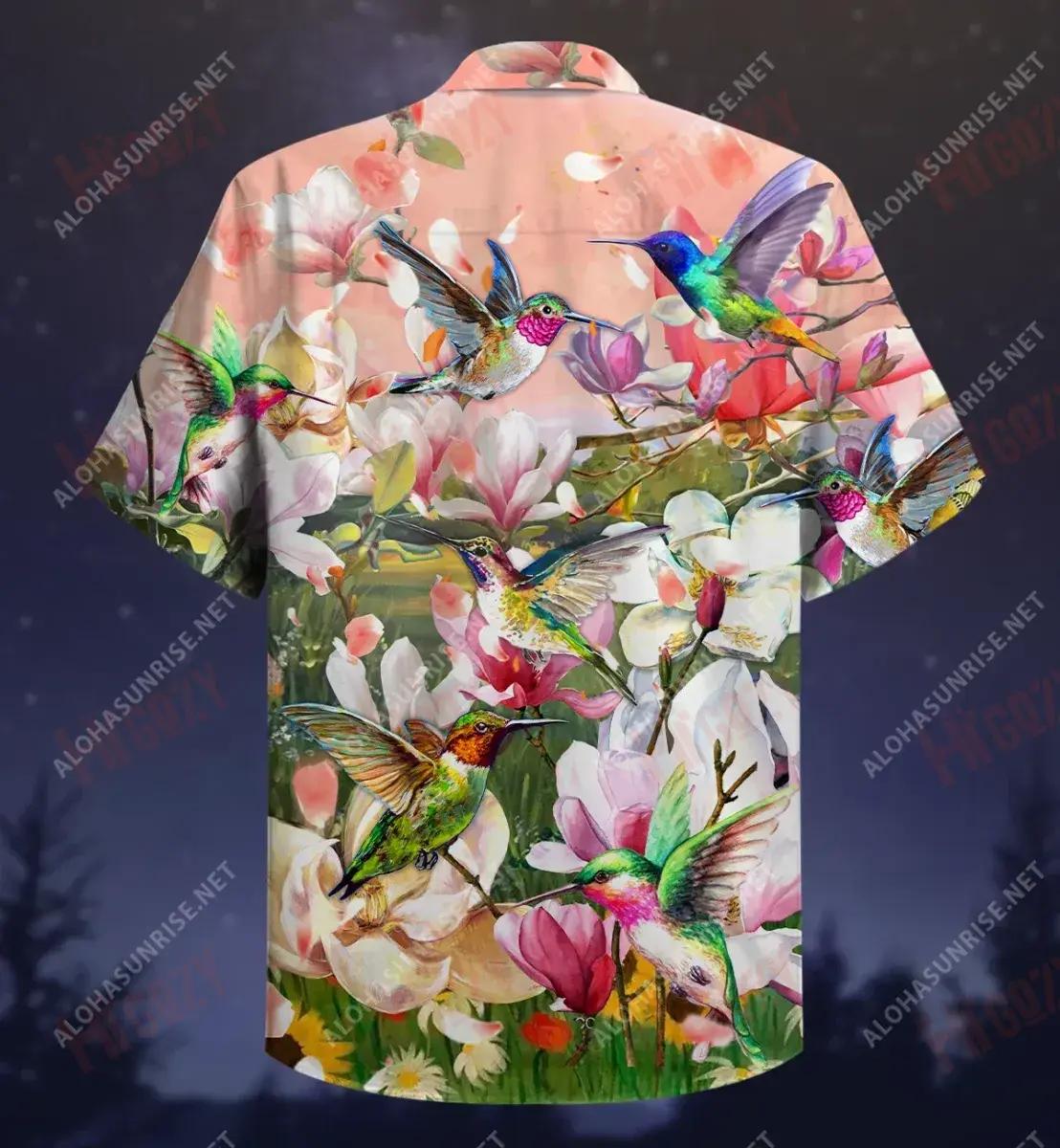 Flying Hummingbirds Blooming Magnolia Short Sleeve Shirt Hobbies Hawaiian T Shirts Best Hawaiian Shirts Hawaiian Shirts For Men, Hawaiian Shirt Gift, Christmas Gift
