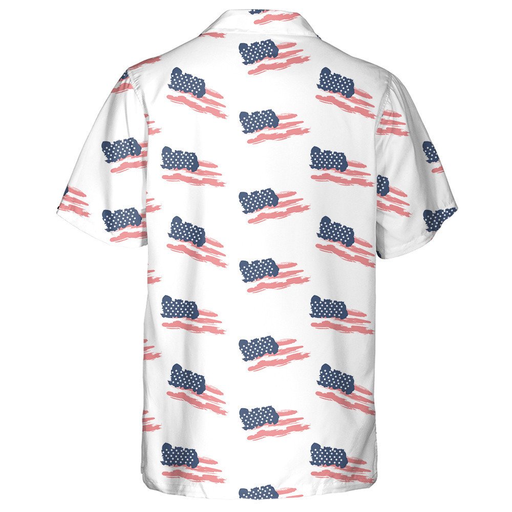 Watercolor Painting Patriotic Flag Of USA On White Background Hawaiian Shirt, Hawaiian Shirt Gift, Christmas Gift