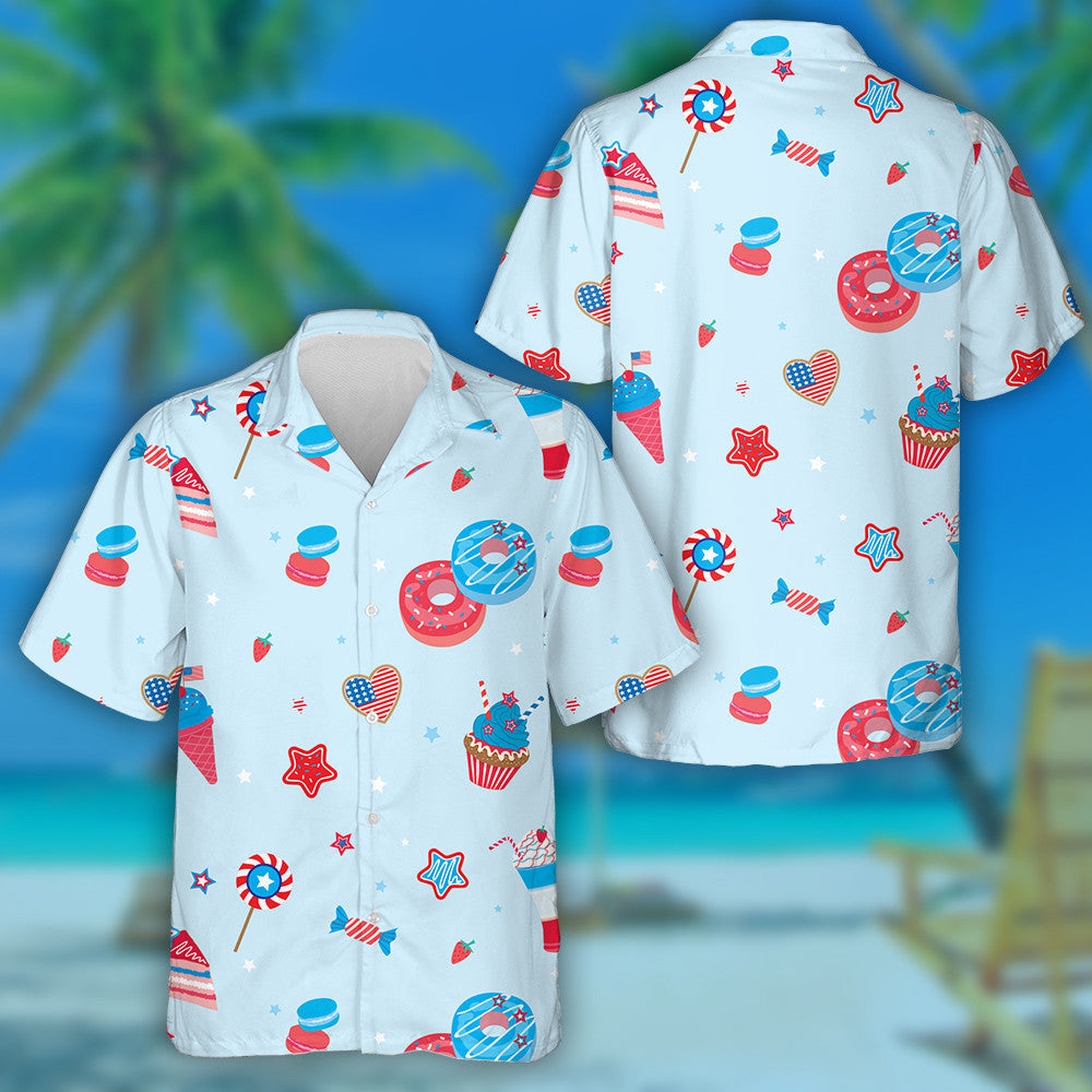 Various Sweet Dessert And Drink For Independence Day Party Hawaiian Shirt, Hawaiian Shirt Gift, Christmas Gift