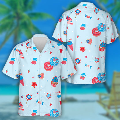 Various Sweet Dessert And Drink For Independence Day Party Hawaiian Shirt, Hawaiian Shirt Gift, Christmas Gift