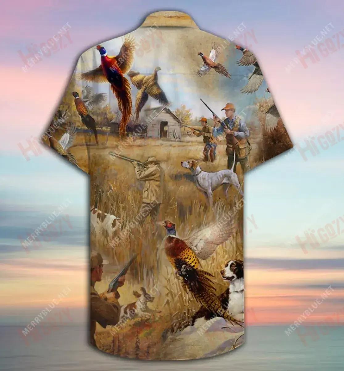 Pheasant Hunting Unisex Hawaiian Shirt Summer Short Sleeve Tactical Hawaiian Shirt Hawaiian Shirts For Men, Hawaiian Shirt Gift, Christmas Gift