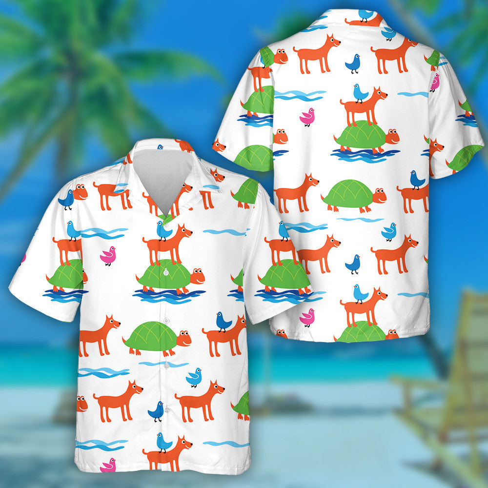 Sketch Brown Sea Turtle In Vintage Style Hawaiian Shirt, Hawaiian Shirt Gift, Christmas Gift