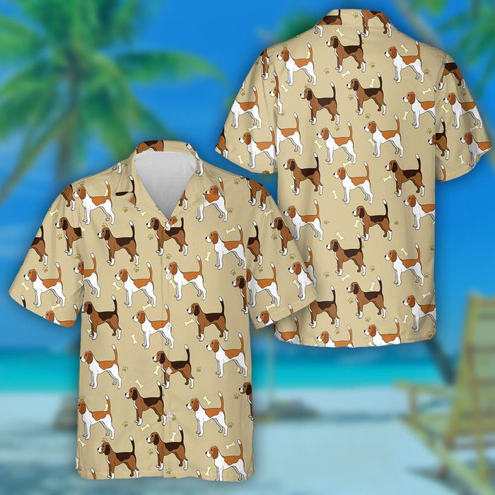 Love Beagle Dog Brown And White Hawaiian Shirt, Hawaiian For Gift