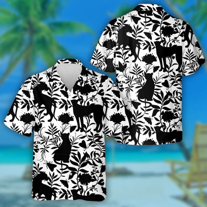 Wild African Leopards And Tiger Black Silhouettes Hawaiian Shirt, Hawaiian Shirt Gift, Christmas Gift