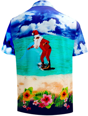 Santa Relaxing On The Beach Design Hawaiian Shirt,Hawaiian Shirt Gift, Christmas Gift