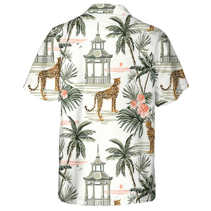 Tropical Exotic Flower Orchid And Leopard Hawaiian Shirt,Hawaiian Shirt Gift, Christmas Gift