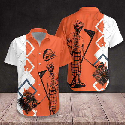Skeletons Sketch Your Hole Is My Goal Design Hawaiian Shirt, Hawaiian Shirt Gift, Christmas Gift