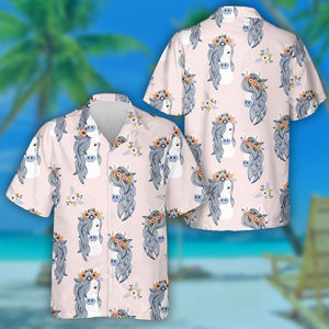 Adorable Horses And Flower On Pink Hawaiian Shirt, Hawaiian For Gift