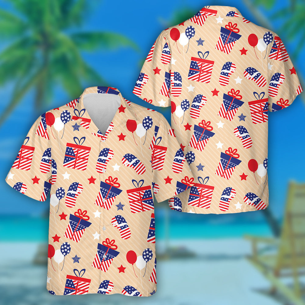 Meaningful American Symbols At The Flag Style Pattern Hawaiian Shirt, Hawaiian Shirt Gift, Christmas Gift