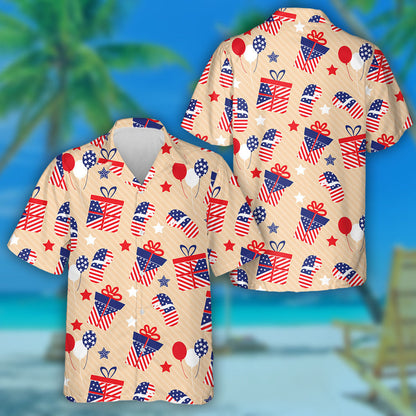 Meaningful American Symbols At The Flag Style Pattern Hawaiian Shirt, Hawaiian Shirt Gift, Christmas Gift