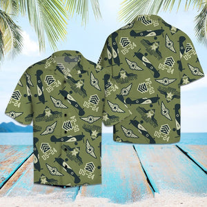 Amazing Air Force Military Green Pattern Hawaiian Shirt, Hawaiian Shirt Gift, Christmas Gift