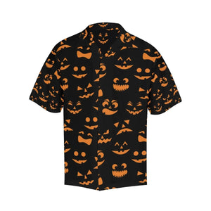 Funny Facial Expressions Halloween Pattern Hawaiian Shirt,Hawaiian Shirt Gift, Christmas Gift