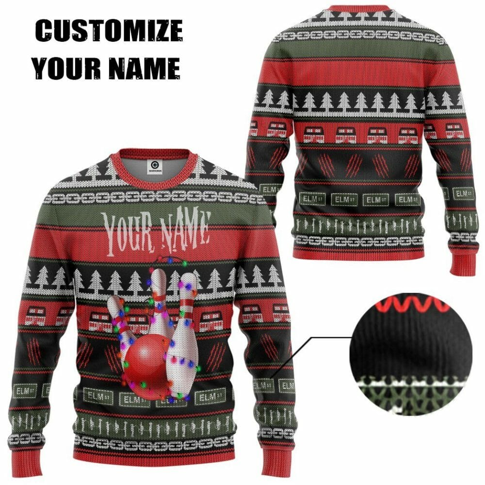 3D Custom Bowling Hässliche Weihnachten T-Shirt Hoodie Bekleidung