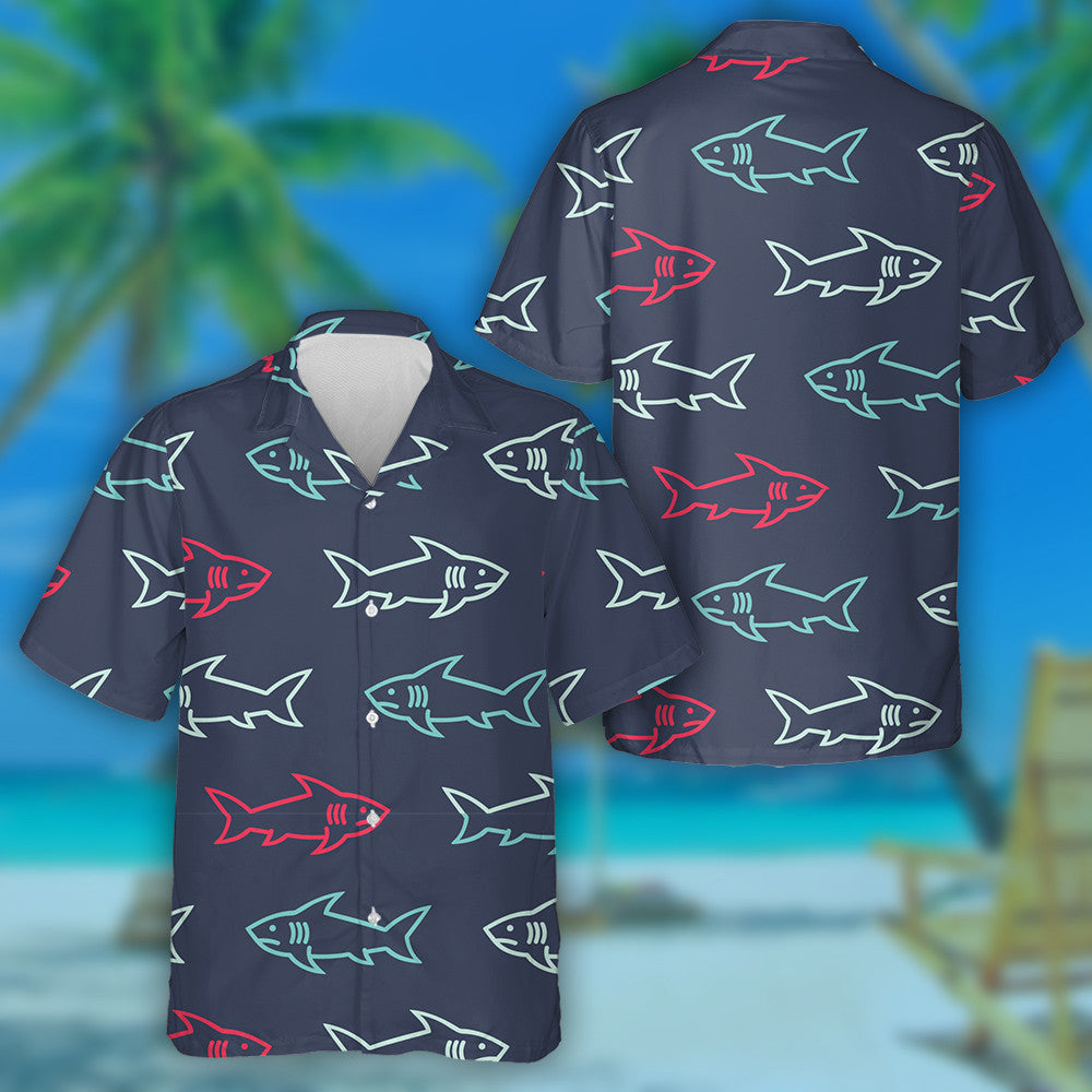Multicolor Funny Sardines And Polka Dots On White Design Hawaiian Shirt, Hawaiian Shirt Gift, Christmas Gift