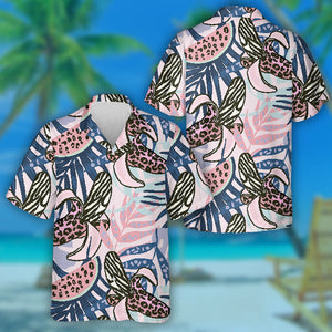 Wild Leopard Bananas And Tropical Plants Hawaiian Shirt, Hwaiian For Gift