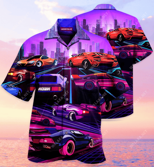 Sports Car Racing Unisex Hawaiian Shirt, Hawaiian Shirt Gift, Christmas Gift