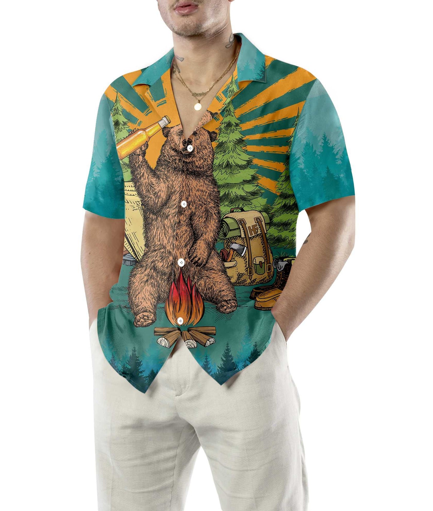 Brown Bear Life Is Better With Beer Design Hawaiian Shirt, Hawaiian Shirt Gift, Christmas Gift